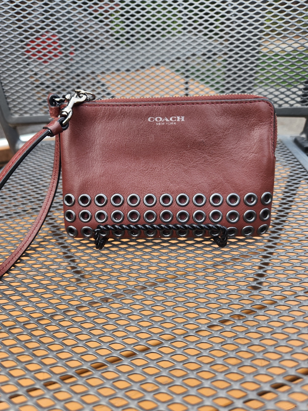 Coach Bleecker Grommet Leather Wristlet
